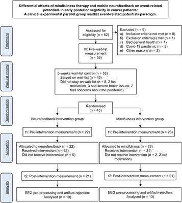 Differential effects of mindfulness treatment and mobile neurofeedback on event-related potentials in early posterior negativity in cancer patients: a clinical-experimental parallel group design